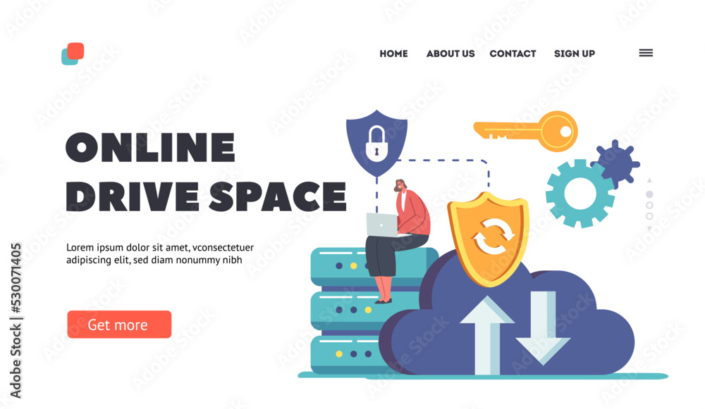 Online Drive Space Landing Page Template. Characters Restore Media Files into Cloud Data Storage on Virtual Server Online Drive Space Landing Page Template. Characters Restore Media Files into Cloud Data Storage on Virtual Server