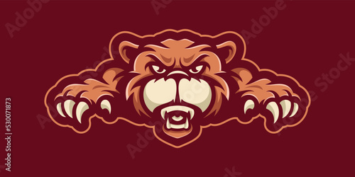 Grizzly bear logo mascot cartoon illustrations