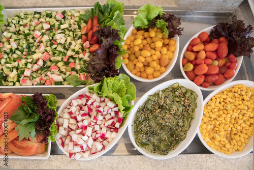salada, saudável, vegetais, grãos, folhas, pratos, fresco,  photo