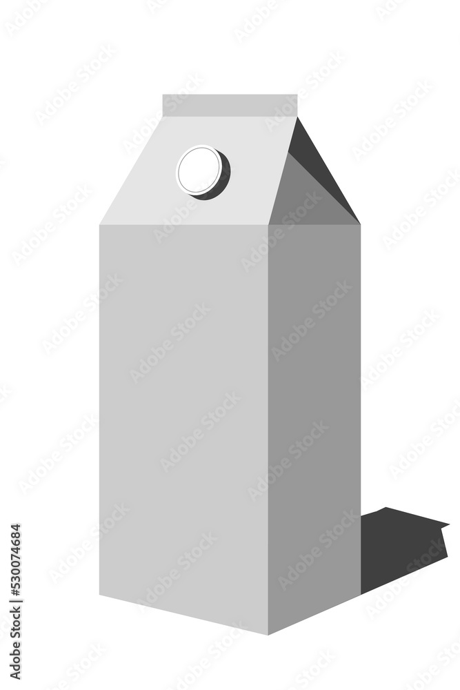Monochrome paper box template. Milk, beverage box icon. Beverage paper box mock-up illustration. Vector. Monochrome paper box template. Milk, beverage box icon. Beverage paper box mock-up illustration. Vector.