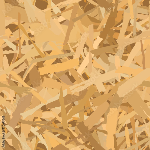 OSB seamless square pattern. Chip wooden building panels. Plywood vector texture. Oriented particle board background. Sheet of fibreboard with fragments of compressed sawdust.