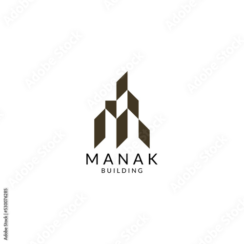Buildings City Logo Concept. Initial M Abstact Logo Identity for Branding, Business, Real Estate, Kingdom, Fasion and Luxury Brand