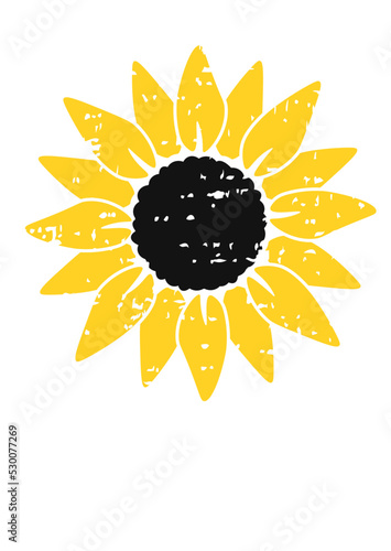 Sunflower Grunge print vector file 