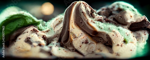 Bild auf Leinwand The ice cream of your dreams, chocolate meets mint