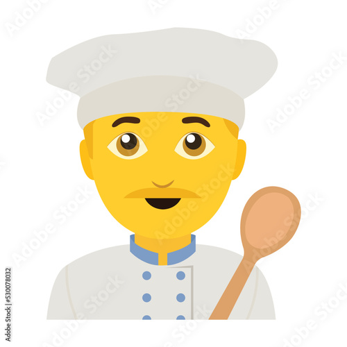 Chef cook man emoji vector set illustration person character skin tone