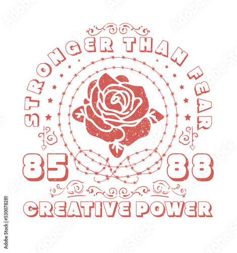 Stronger than fear,Creative power. Vector illustration for t-shirt and other use