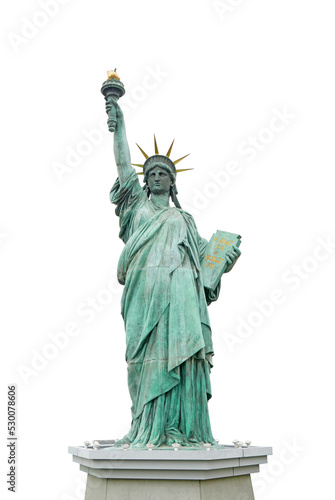 Tablou canvas Vertical isolated Statue of Liberty in Odaiba Japan on transparent background