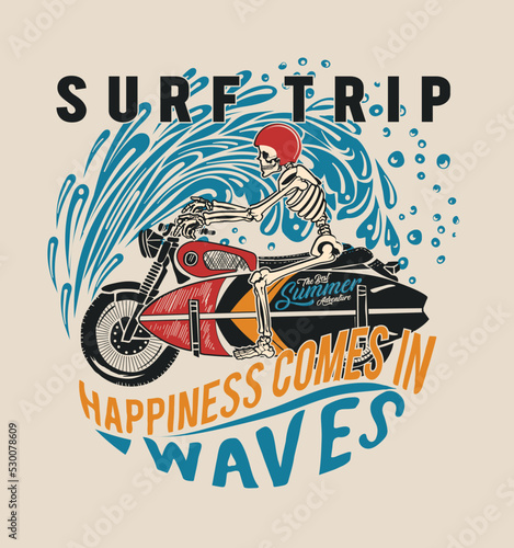 Surf Illustration, t-shirt graphics, vectors, typography