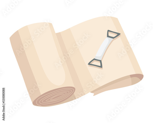 Hands injured skin and procedures of bandaging. First aid for wound. Medicine cure or treatment. First emergency help for human hand trauma