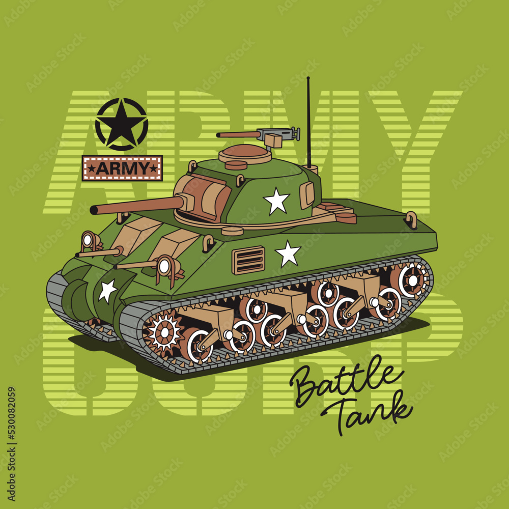 Army Tank special force illustration black and white Vector Stock ...