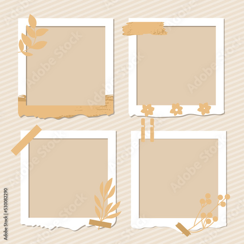Vintage trend retro style. Decorative vector pattern frames. This photo frame can be used for photos or memories. Super design concept. Insert your photo.