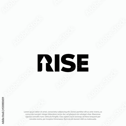 Rise logo with Letter R arrow logo template vector eps. Unique logo. vector abstract letter simple arrow target icon. Rising arrow. negative space up