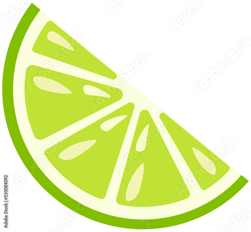 Simple lime wedge flat style for paper, cover, fabric, interior decor and other users. Decoration for menu, daily planner, scrapbooking, banner, flyer, invitation, brochure, poster. © Julia.H