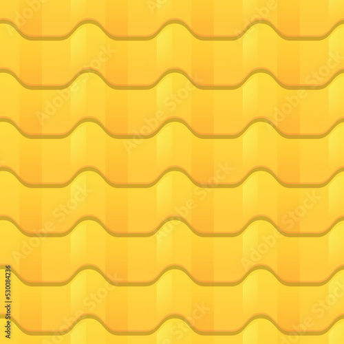 Cartoon roof tile seamless pattern, golden rooftop for house covering - flat vector illustration.