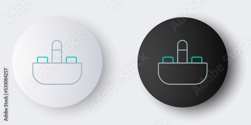Line Washbasin with water tap icon isolated on grey background. Colorful outline concept. Vector