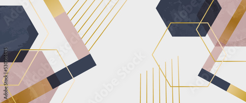 Abstract mathematical art background vector. Modern color artistic wallpaper. Geometric marble texture in golden style. Suitable for home decor, wall art, poster, invitation and cover.