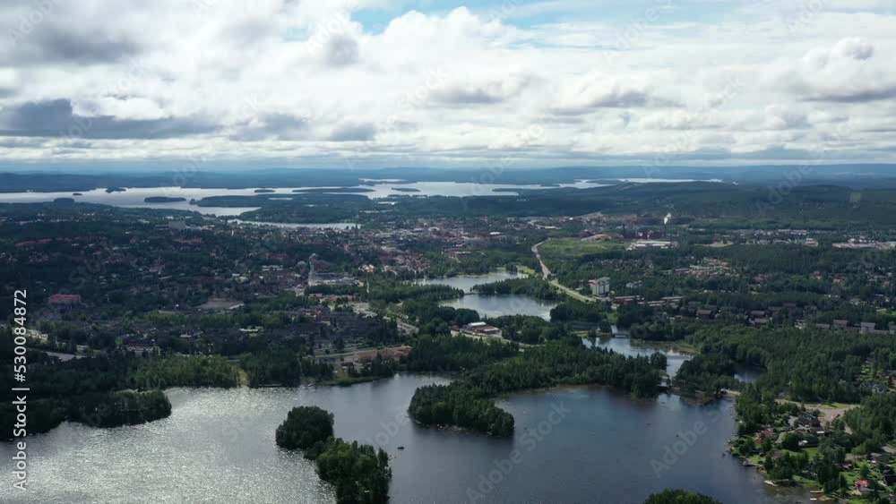 survol du lac Siljan en Suède entre Rattvik et Mora survol du lac Siljan en Suède entre Rattvik et Mora