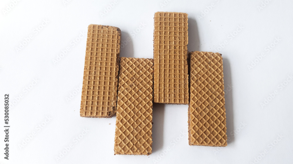 stack of chocolate wafers isolated on white background stack of chocolate wafers isolated on white background