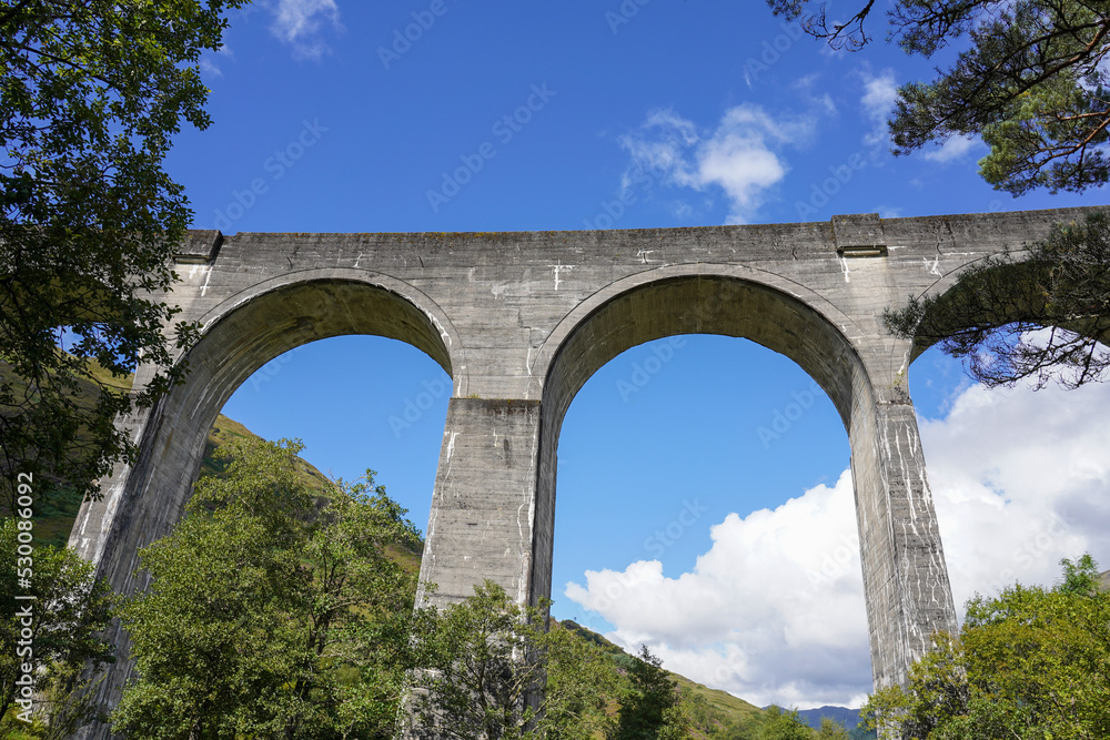 Arches of the Glenfinnan Viaduct in the Scottish highlands