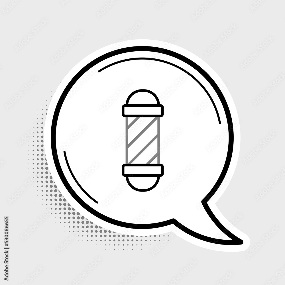 Line Classic Barber shop pole icon isolated on grey background. Barbershop pole symbol. Colorful outline concept. Vector