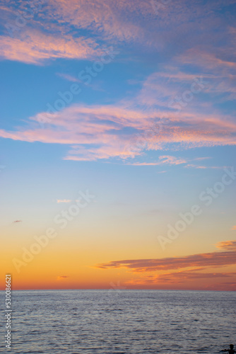 beautiful sunset over the ocean © vardan