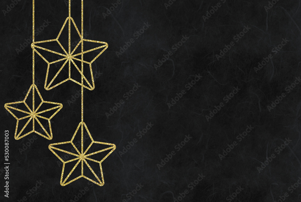 Naklejka premium black background with gold stars