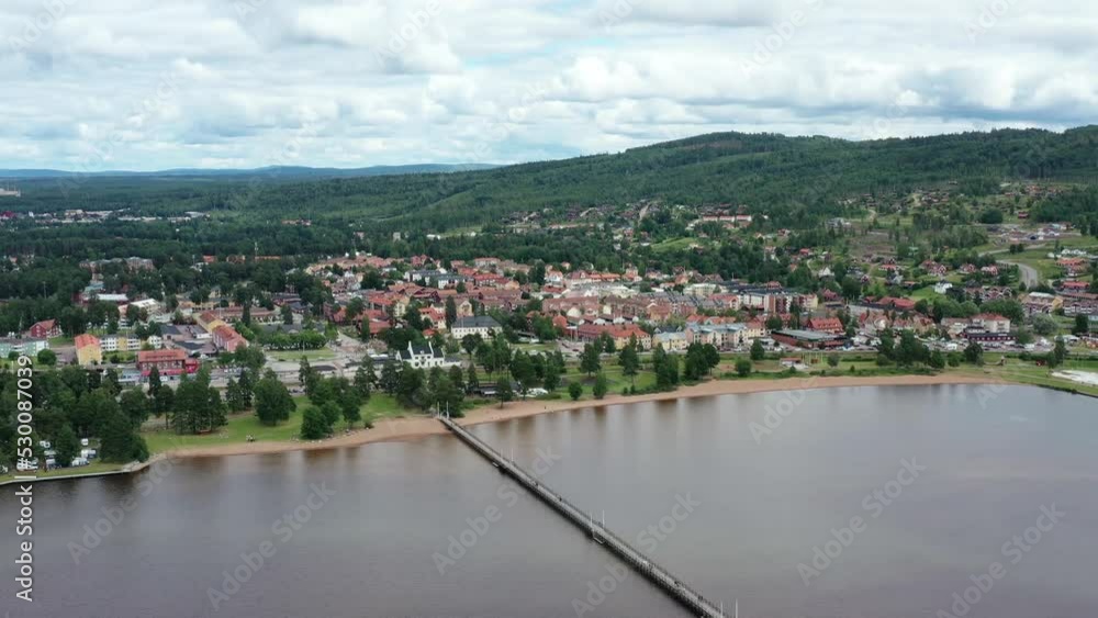 survol du lac Siljan en Suède entre Rattvik et Mora