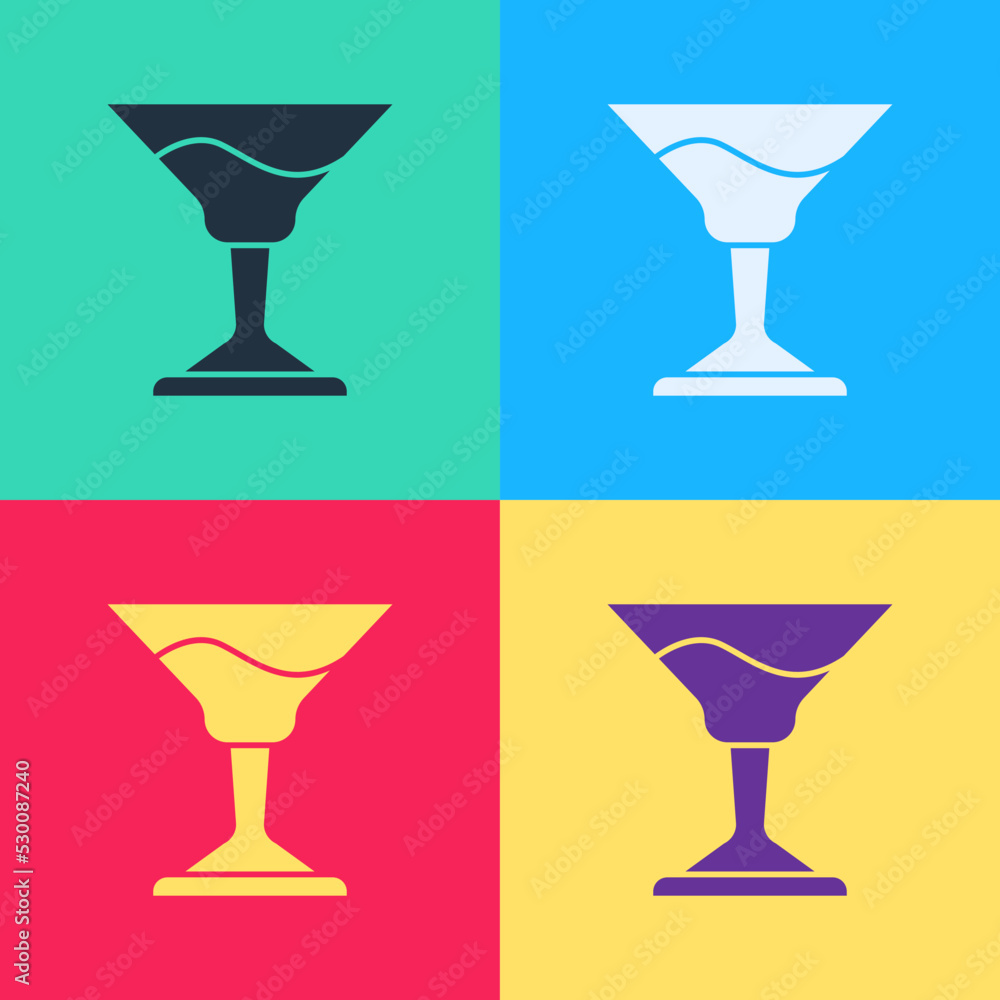 Pop art Cocktail icon isolated on color background. Vector Pop art Cocktail icon isolated on color background. Vector