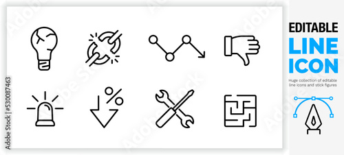 Editable line icon set, check out my profile for more icons.