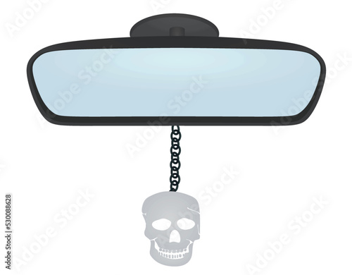 Skull sign  on mirror. vector