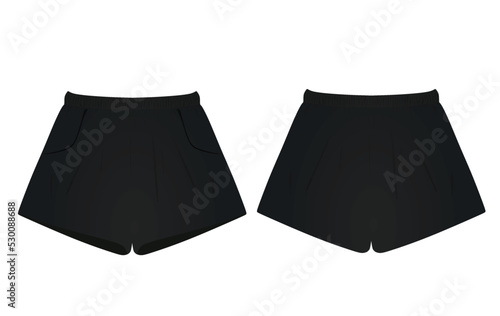 Women black shorts. vector illustration