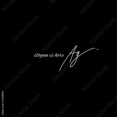 Ag initial handwriting logo vector