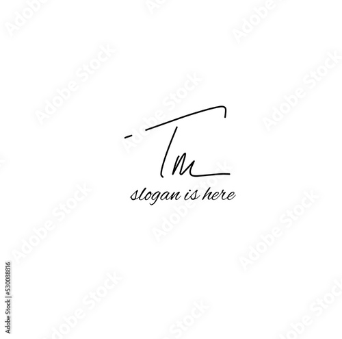 Tm initial handwriting logo vector