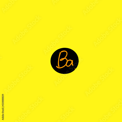 Ba initial handwriting logo vector