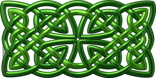 Celtic knot style decorative pattern ornament. 3D illustration