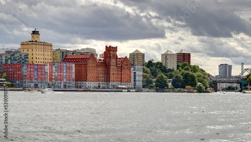 Photography navigation dans le port de Stockholm en Suède