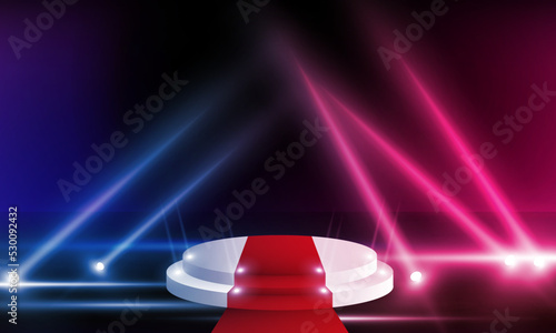 Colorful lights on the stage light floodlights vector design.