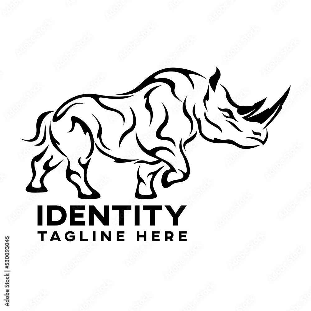 Modern simple stylized rhino logo