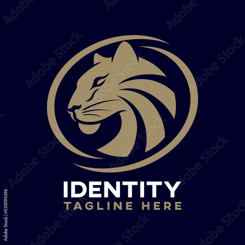 Modern royal panther in circle logo