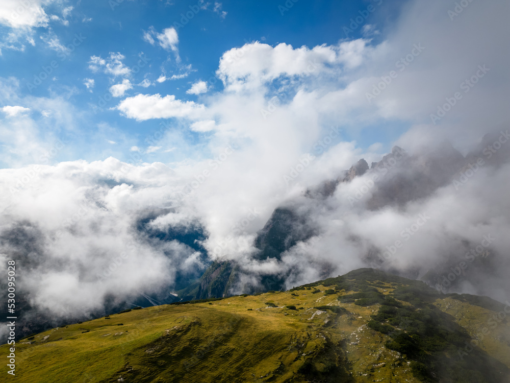 Above clouds in Dolomites