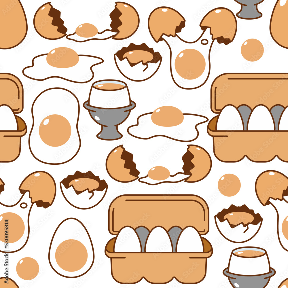 Eggs vector cartoon seamless pattern background for wallpaper, wrapping, packing, and backdrop. Eggs vector cartoon seamless pattern background for wallpaper, wrapping, packing, and backdrop.