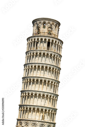 Papier peint Leaning tower of Pisa in Tuscany, Italy isolated on transparent background