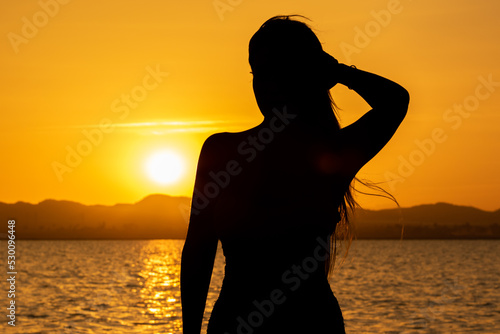 Golden sunset silhouette photo