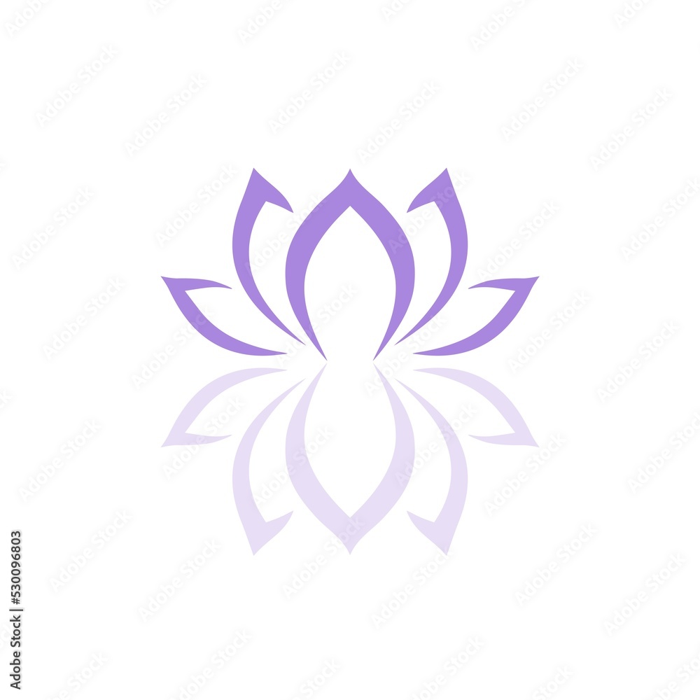 Lotus flower icon logo design isolated on white background