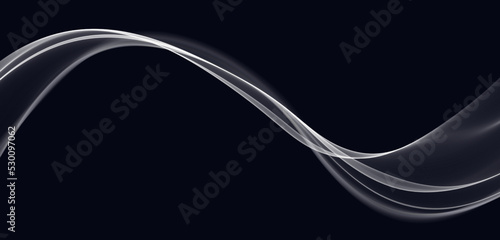 White abstract wave. Magic line design. Flow curve motion element. Neon gradient wavy illiustration.