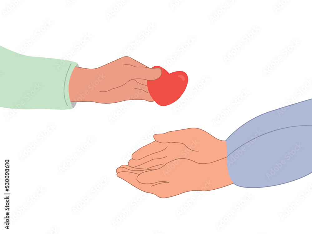 Compassion.A heart-shaped hand shares compassion and hope with those in need. Help and sympathy in life.The concept of sharing love, helping others, charity with the support of the global community. Compassion.A heart-shaped hand shares compassion and hope with those in need. Help and sympathy in life.The concept of sharing love, helping others, charity with the support of the global community.