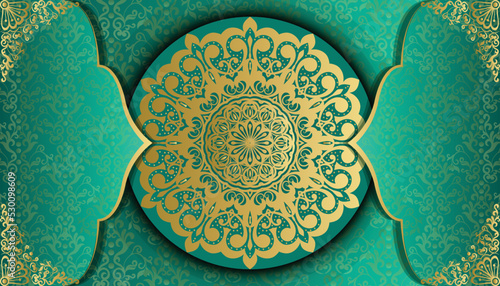 Gorgeous luxury decorative mandala background design. Beautiful luxury Royal ornamental greeting card. invitation, wedding card, Diwali, decoration. India, Indian, Arabic, Damask, Asian, Turkish.