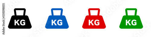 KG weight icon set. Vector.