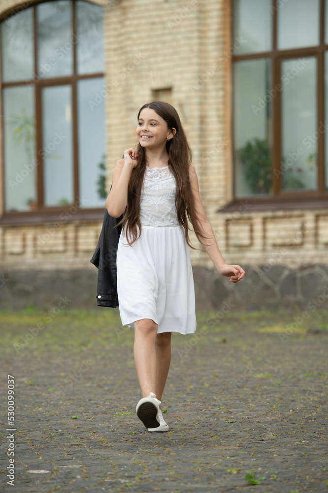 happy pretty teen girl. adorable girl fashion model. teenager girl walk outdoor happy pretty teen girl. adorable girl fashion model. teenager girl walk outdoor