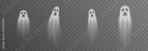 Foto Vector ghosts on isolated transparent background